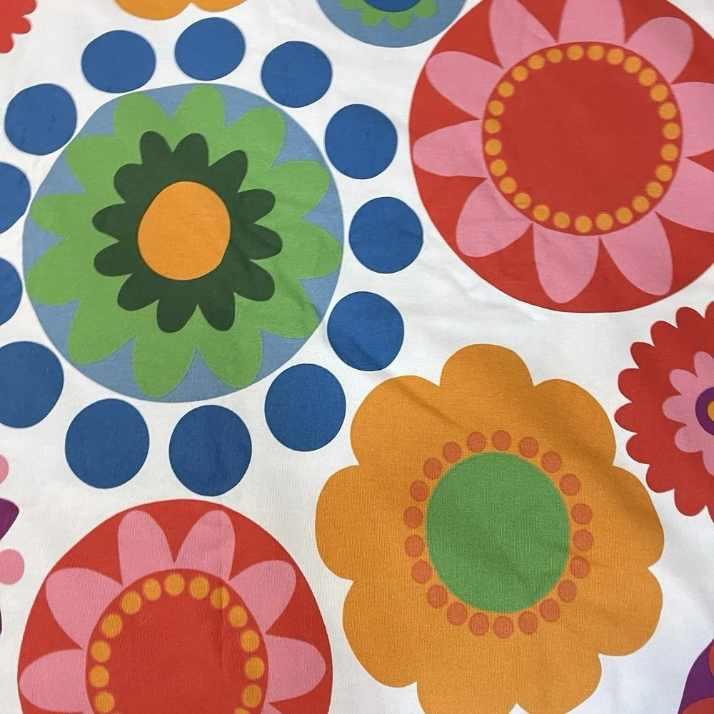 VTG IKEA Helen Trast 2007 Fabric Large Mod Floral Slower Hippie 57x72 Retro MCM